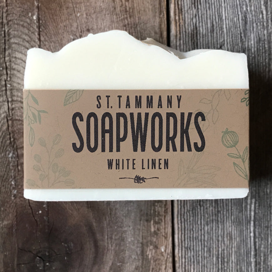 white linen soap